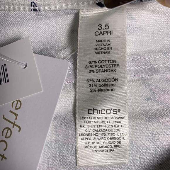Chicos Capri Womens Size 3.5 (18) Brilliant Bloom Girlfriend Perfect Stretch NWT - Picture 5 of 8